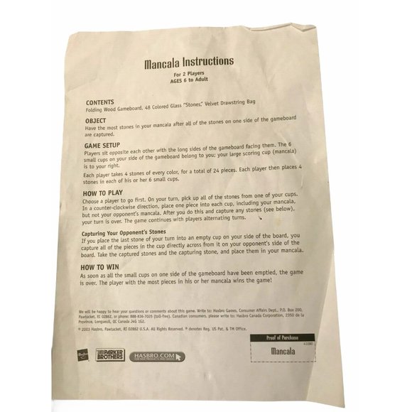 Parker Mancala Classic African Game Marbles - Picture 6 of 12